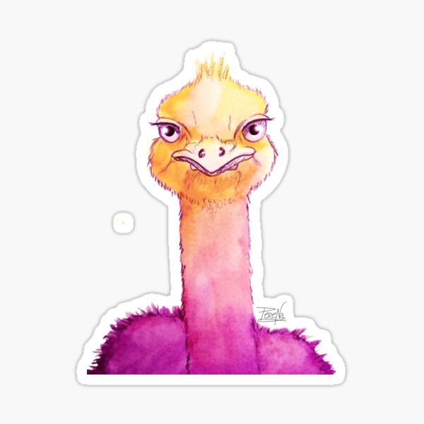 Autruche colrée Sticker