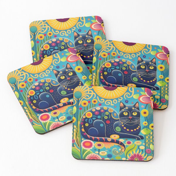 Item preview,  Inspired By Gustav Klimt Black Cat In A Garden designed and sold by Tamas Das.