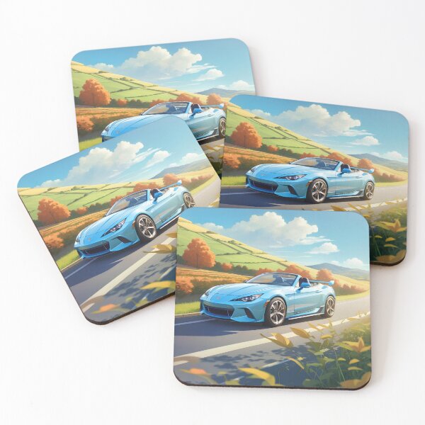 Item preview, Blue SuperCar in cliff road designed and sold by eriktartufo.