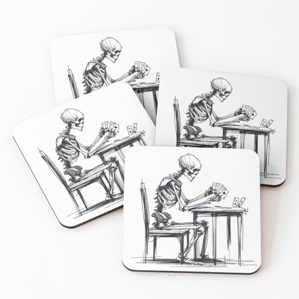 Item preview, Solitaire Till Dawn: The Pensive Skeleton designed and sold by BlueGoldArt.