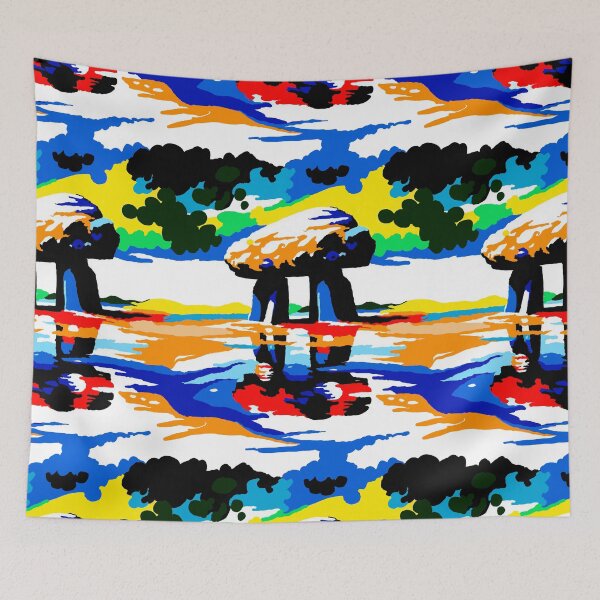 Item preview, Colorful pop art dolmen near water designed and sold by Harry Wibier.