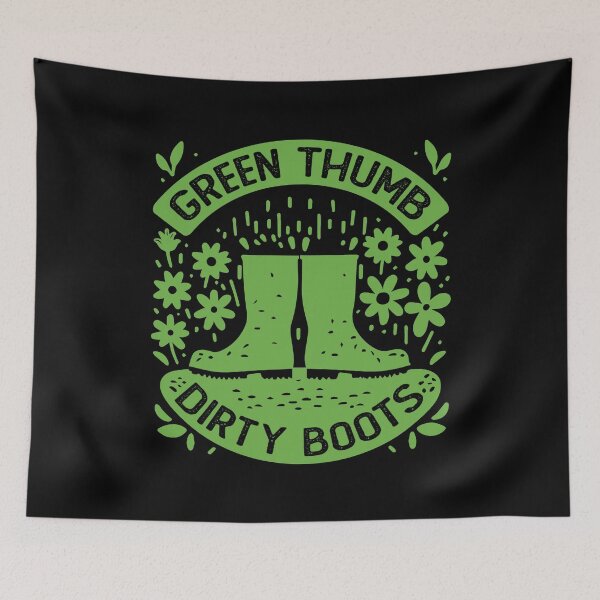 Item preview, Green Thumb Dirty Boots Garden Plant Lover Gardening Quote designed and sold by Designer-Girl.