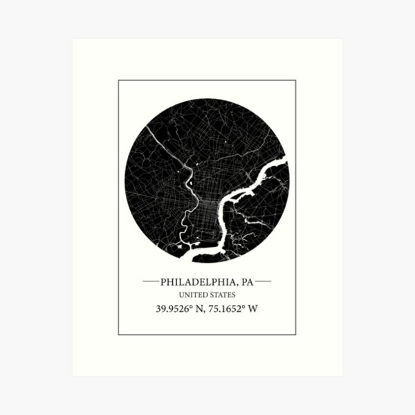 Item preview,  Philadelphia map designed and sold by Mapmingle.