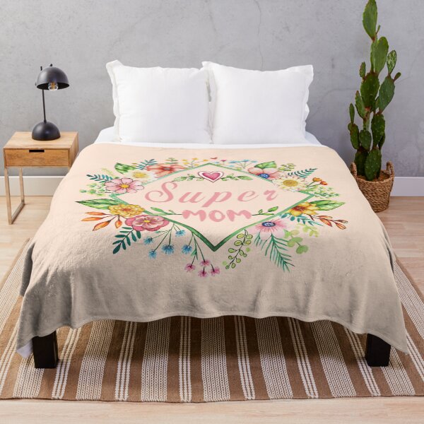Item preview, Super MOM. Cute decorated with flowers and leaves. designed and sold by HippoInkStudio.