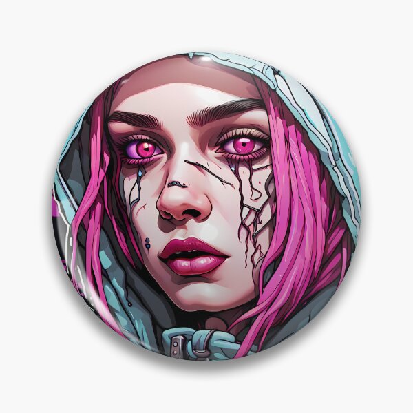 Item preview, Cyborg woman with hood illustration/vector art designed and sold by Salimgor Hangaround Music.