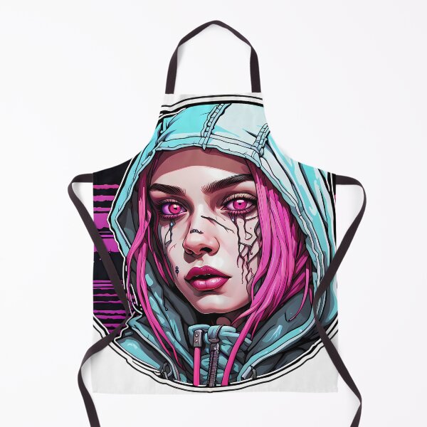 Item preview, Cyborg woman with hood illustration/vector art designed and sold by Salimgor Hangaround Music.