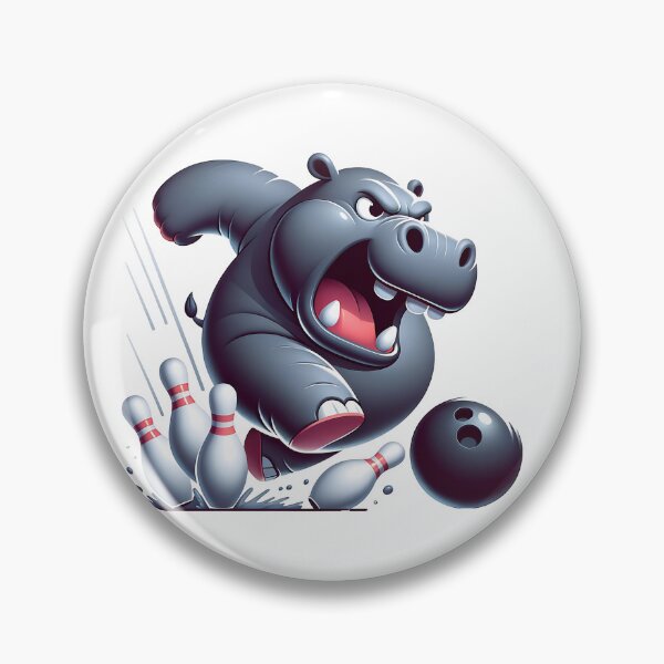 Item preview, Furious Hippo Strikes: Mastering Bowling designed and sold by 0penvimark.