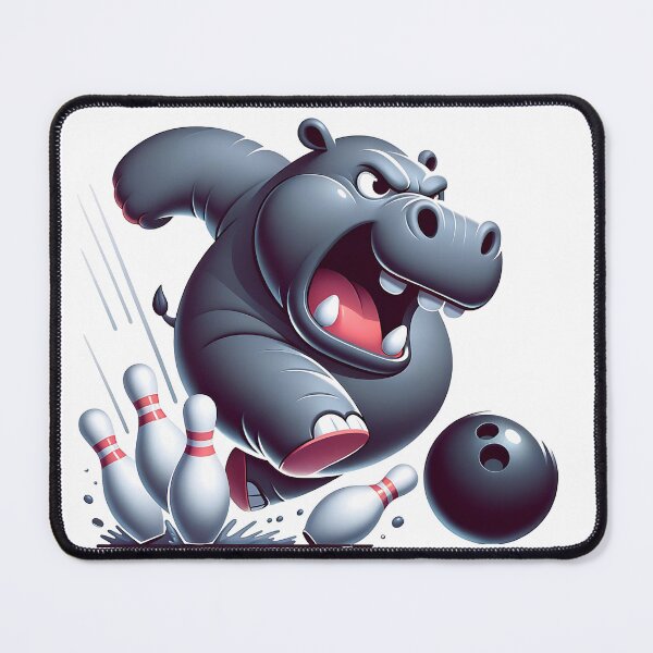 Item preview, Furious Hippo Strikes: Mastering Bowling designed and sold by 0penvimark.