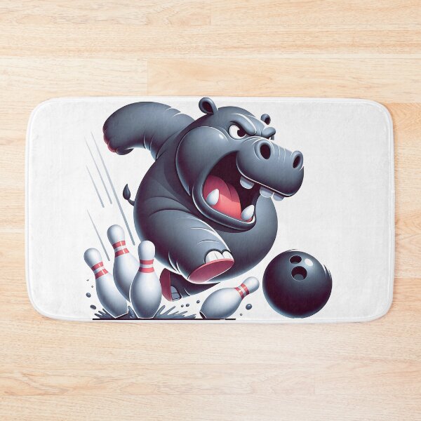 Item preview, Furious Hippo Strikes: Mastering Bowling designed and sold by 0penvimark.