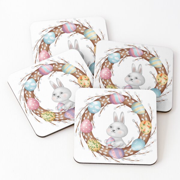 Item preview, Cute Easter Bunny With Easter Eggs designed and sold by EL-Lebedenko.