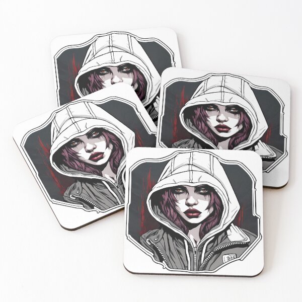 Item preview, Gangster woman with hood illustration/vector art designed and sold by Salimgor Hangaround Music.