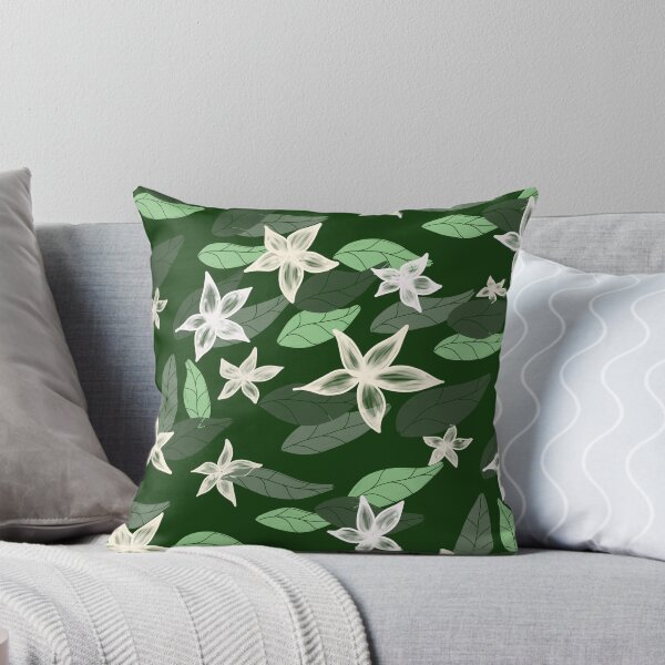 Item preview, Leaves and Blossoms on Forest Green  designed and sold by JaygiesDesign.