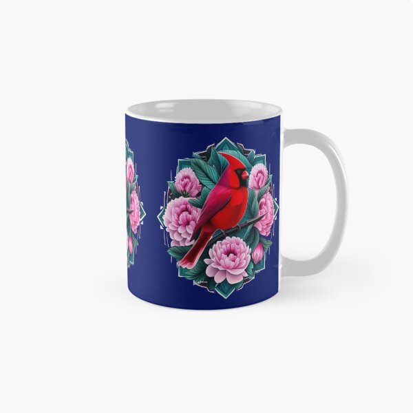 Item preview, Cardinal Bird With Peony Flowers Indiana State Tattoo Art designed and sold by taiche.