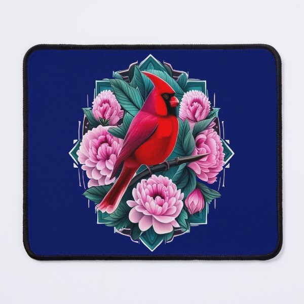 Item preview, Cardinal Bird With Peony Flowers Indiana State Tattoo Art designed and sold by taiche.