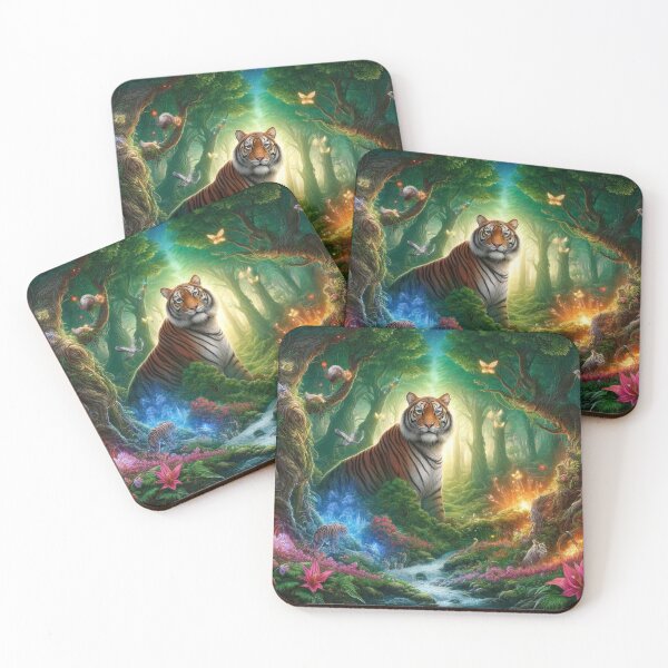 Item preview, Magical Forest Scene with the Royal Bengal Tiger designed and sold by FantasyVillaArt.