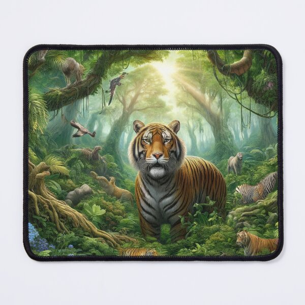 Item preview, Vibrant Forest with a Royal Bengal Tiger designed and sold by FantasyVillaArt.