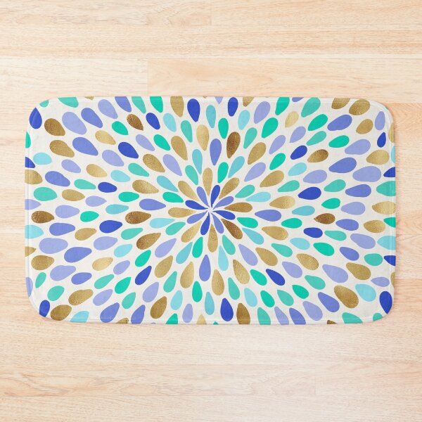 Item preview, Summer Blue Gold Flower Burst designed and sold by NdesignTrend.