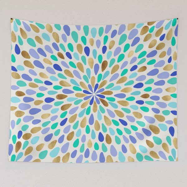 Item preview, Summer Blue Gold Flower Burst designed and sold by NdesignTrend.