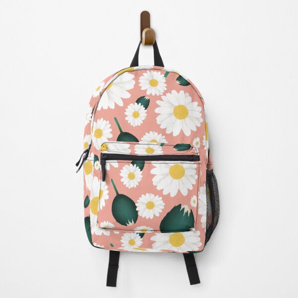 Item preview, Daisies on salmon pink designed and sold by turtlesandroses.