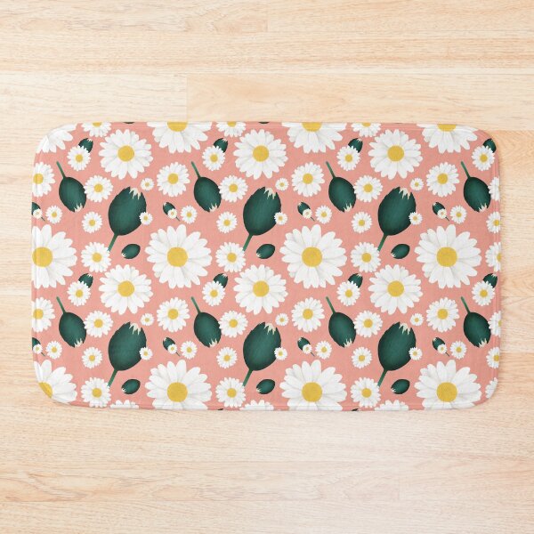 Item preview, Daisies on salmon pink designed and sold by turtlesandroses.