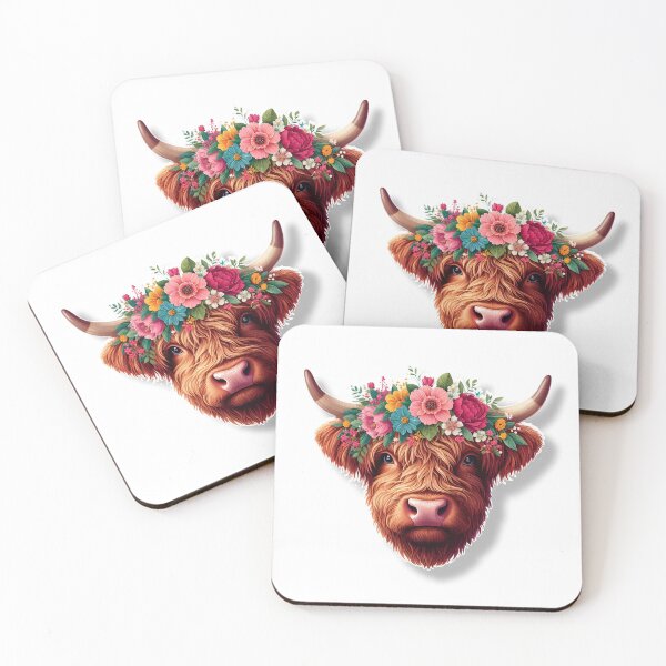 Item preview, Floral Highland Cow Sticker Scottish Highlander Bundle Floral Highlander  designed and sold by SlocifieShop.