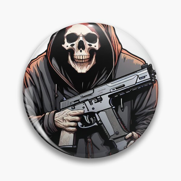 Item preview, Death with submachine gun illustration/vector art designed and sold by Salimgor Hangaround Music.