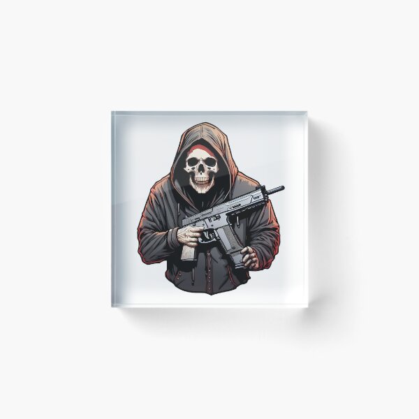 Item preview, Death with submachine gun illustration/vector art designed and sold by Salimgor Hangaround Music.