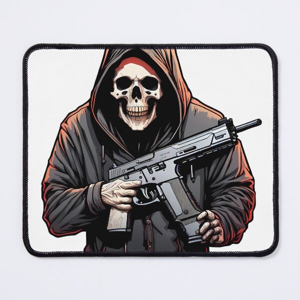 Item preview, Death with submachine gun illustration/vector art designed and sold by Salimgor Hangaround Music.
