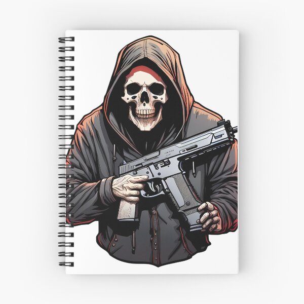 Item preview, Death with submachine gun illustration/vector art designed and sold by Salimgor Hangaround Music.