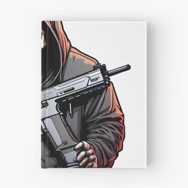 Item preview, Death with submachine gun illustration/vector art designed and sold by Salimgor Hangaround Music.