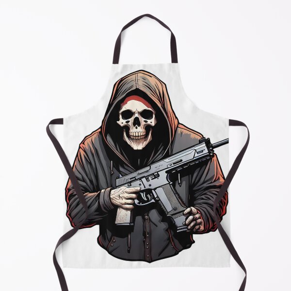 Item preview, Death with submachine gun illustration/vector art designed and sold by Salimgor Hangaround Music.