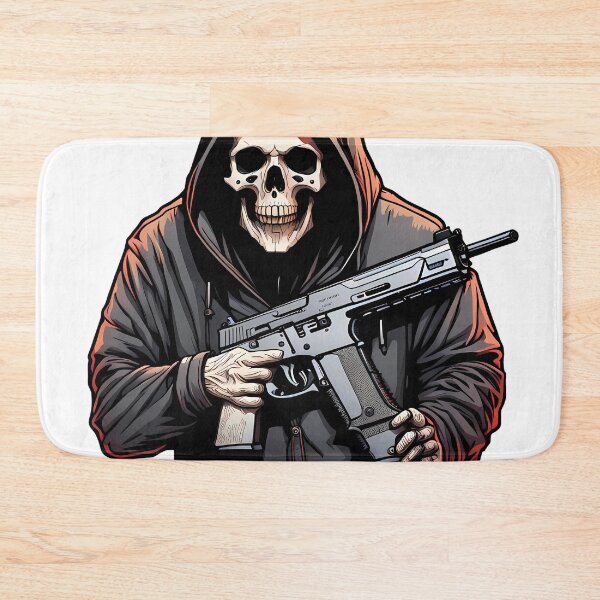 Item preview, Death with submachine gun illustration/vector art designed and sold by Salimgor Hangaround Music.