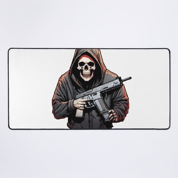 Item preview, Death with submachine gun illustration/vector art designed and sold by Salimgor Hangaround Music.