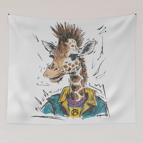Item preview, Anarchist Punk Giraffe. Underground distressed art. designed and sold by paulo silveira.