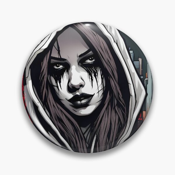 Item preview, Gangster woman with hood in front of city sillhouette illustration/vector art designed and sold by Salimgor Hangaround Music.