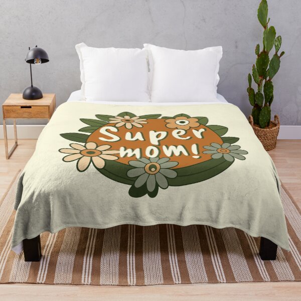 Item preview, Super Mom! Happy Mother's Day. Cute decorated with flowers and leaves. designed and sold by HippoInkStudio.