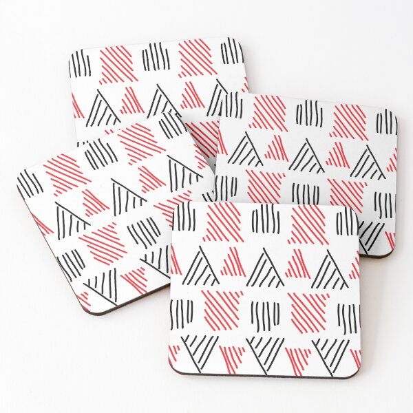 Item preview, Red Black Abstract Shapes Pattern designed and sold by Dazzline Designs.