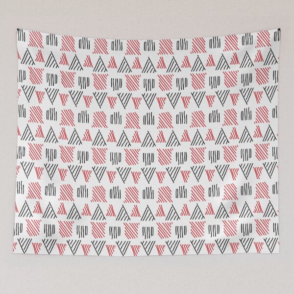 Item preview, Red Black Abstract Shapes Pattern designed and sold by Dazzline Designs.