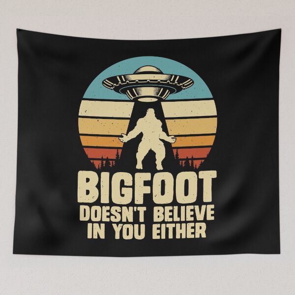 Item preview, Funny Bigfoot Doesn't Believe In You Either, Retro Style Lover designed and sold by ArtByKatti.