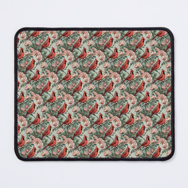 Item preview, Red Cardinal Birds and Peony Flowers Pattern designed and sold by taiche.