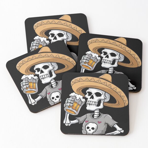 Item preview, Drunk Skull Drinking Skeleton Mexico Hat I love beer designed and sold by Cr320.