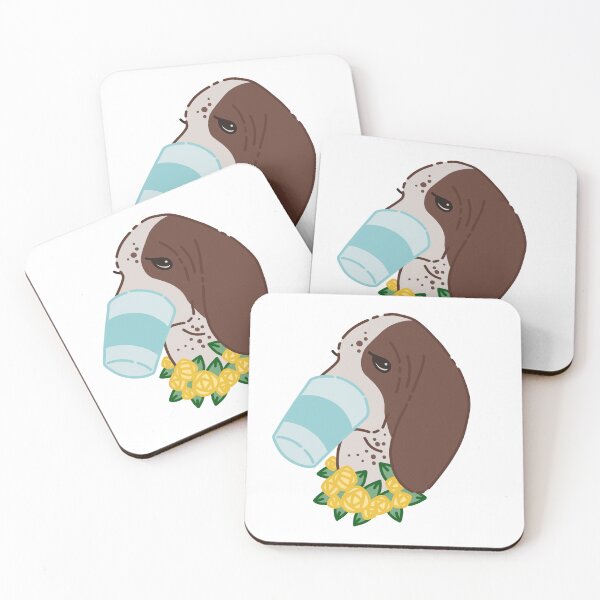 Item preview, Basset with a paper cup designed and sold by YuleArtLab.