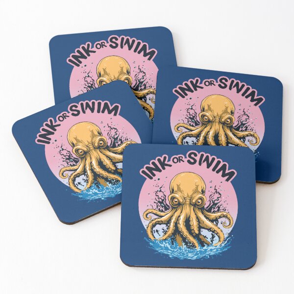 Item preview, Ink Or Swim | Octopus Tattoo Quote designed and sold by TMBTM.
