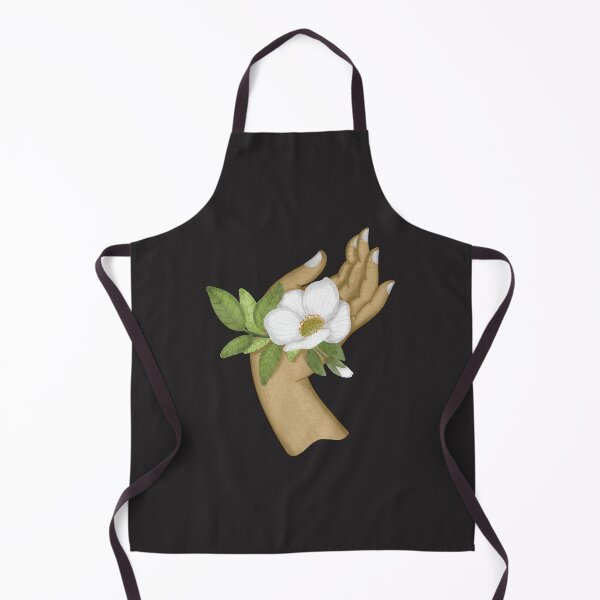 Item preview, White flower sitting on palm of woman hand designed and sold by pinkyfish1010.