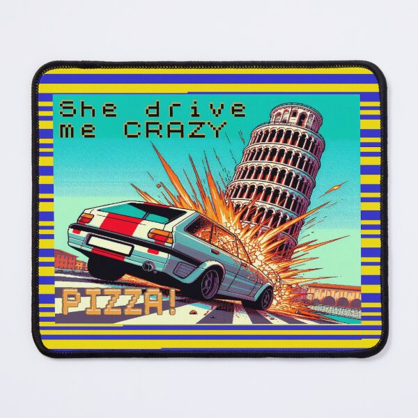 Item preview,  “Crash Course to Pisa: A Whimsical Drive Straight to PIZZA!” designed and sold by floryweb.