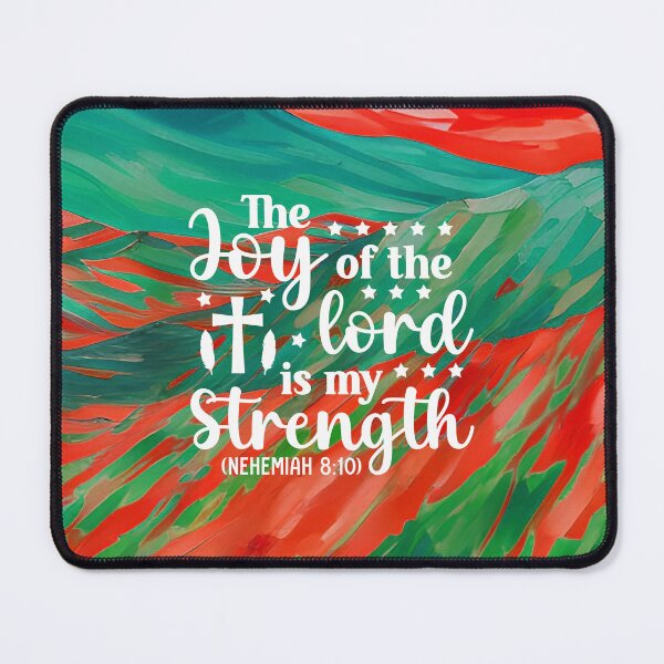 Item preview, Bible verses about strength - Nehemiah 8:10 - with Preppy Pink Crimson and Turquoise Mountain Aesthetic Art designed and sold by SpartanDStore.