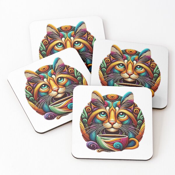 Item preview, Cat With Coffee Vintage Artistic designed and sold by SilverLook48.