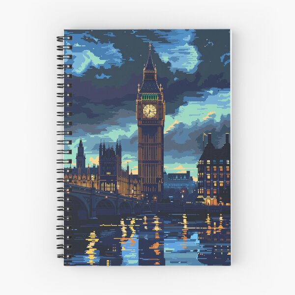 Item preview, London Big Ben at Night Pixel Art  designed and sold by SaintCurio.