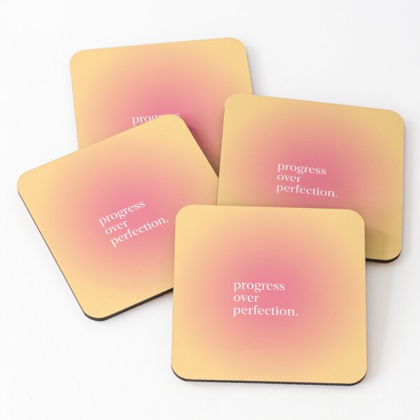 Item preview, Progress Over Perfection Pastel Aesthetic Pinterest Minimalist Art Design designed and sold by pointense.
