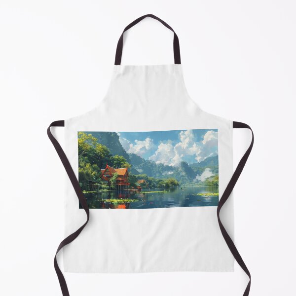 Item preview, Tranquil Retreat at Mountain Lake Temple designed and sold by palmyst.